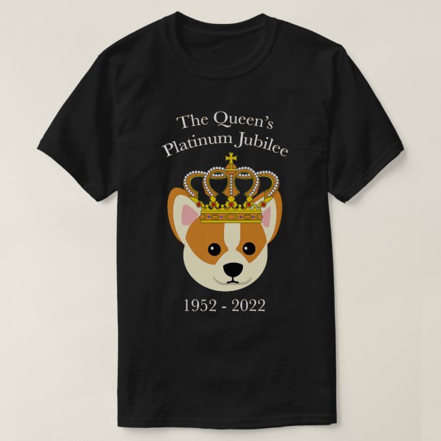 Camiseta Corgi de Jubileo de Reina Platino con Perro de la  (Diseño del anverso)