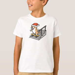 Camiseta Corgi de Navidad en monopatín