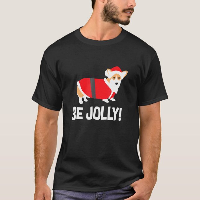 Camiseta Corgi de Navidad Sé Alegre Fiesta (Anverso)