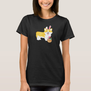 Camiseta Corgi de Pascua con orejas de conejo