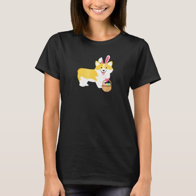 Camiseta Corgi de Pascua con orejas de conejo (Anverso)
