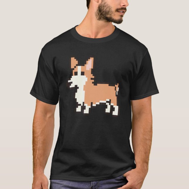 Camiseta Corgi de píxel de 8 bits (Anverso)