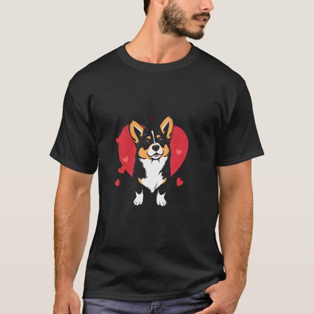 Camiseta Corgi del Día de San Valentín (Anverso)