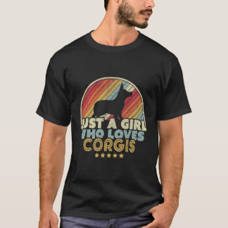 Camiseta Corgi Design Retro Sólo Un Chica Que Ama El Corgis