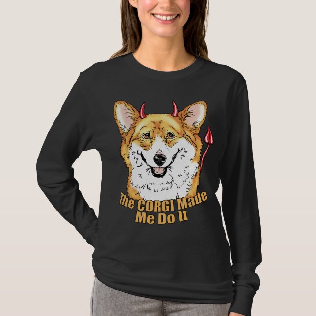 Camiseta Corgi Devil Me Hizo Hacerlo (Anverso)