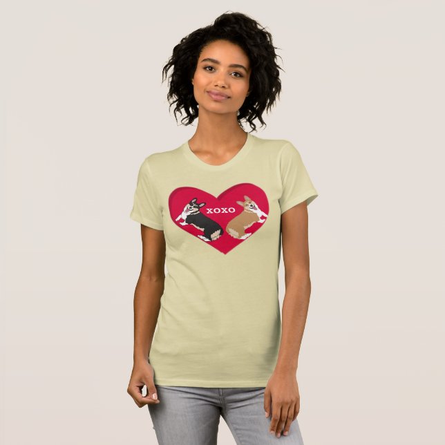 Camiseta Corgi Día de San Valentín (Anverso completo)