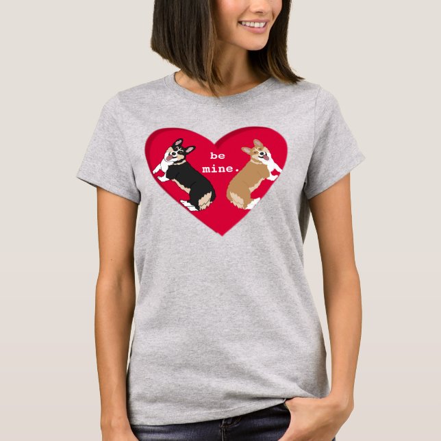 Camiseta Corgi Día de San Valentín (Anverso)