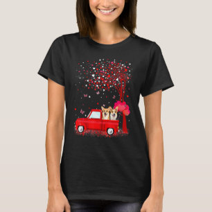 Camiseta Corgi Día de San Valentín Perros Camión Rojo Coraz