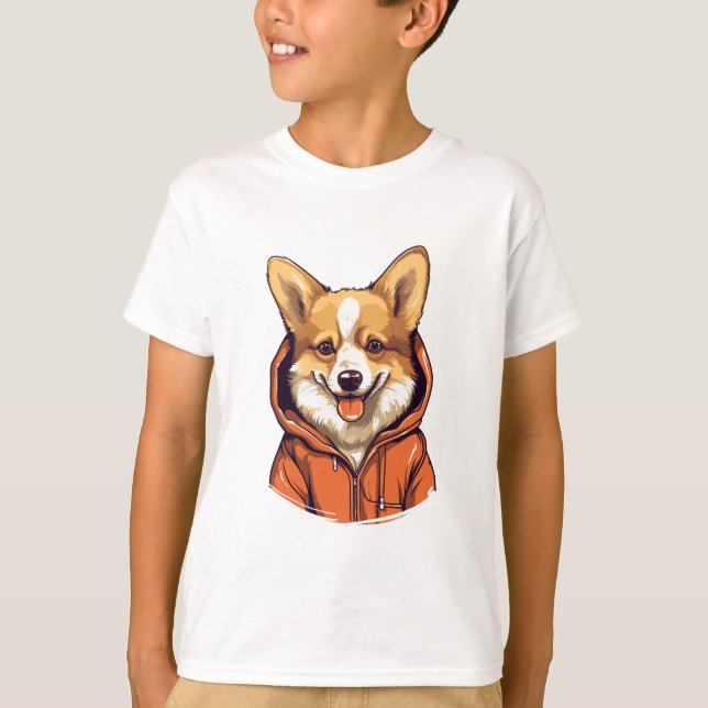 Camiseta Corgi Divertido con Sudadera (Anverso)