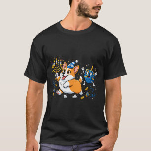 Camiseta Corgi Divertido Dreidel Menorah Hanukkah Niños Muj