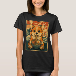 Camiseta Corgi Divertido Kawaii Ramen Fideos Japoneses Corg