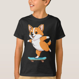 Camiseta Corgi Divertido Patinador Patineta Bailarina Mamá
