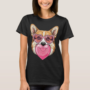 Camiseta Corgi Divertido y Lindo con Burbuja de Chicle y Ca