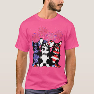 Camiseta Corgi Dog American Flag Patriotic 4th Of July184