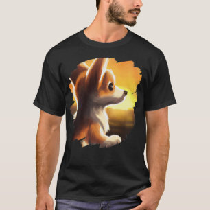 Camiseta Corgi Dog Art Sunset Vintage Retro Corgis Dogs200