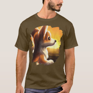 Camiseta Corgi Dog Art Sunset Vintage Retro Corgis Perros