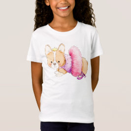 Camiseta Corgi Dog Ballerina Color de agua