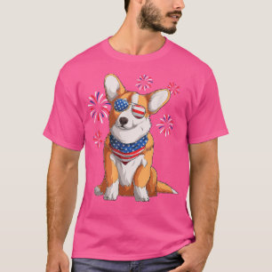 Camiseta Corgi Dog Bandera Estadounidense 4 De Julio Hombre