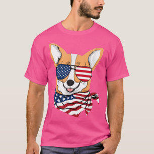 Camiseta Corgi Dog Bandera Estadounidense 4 De Julio Hombre