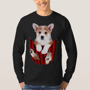 Camiseta Corgi Dog Big In Pocket Idea Papá Mamá
