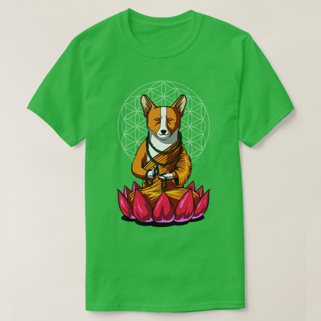 Camiseta Corgi Dog Buddha (Diseño del anverso)