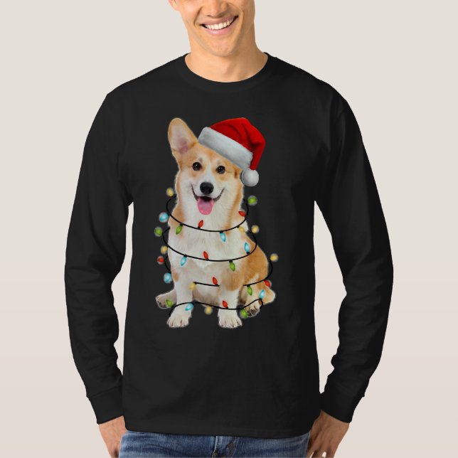 Camiseta Corgi Dog Christmas Light (Anverso)