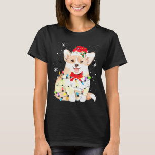 Camiseta Corgi Dog Christmas Light Xmas Mom Dad