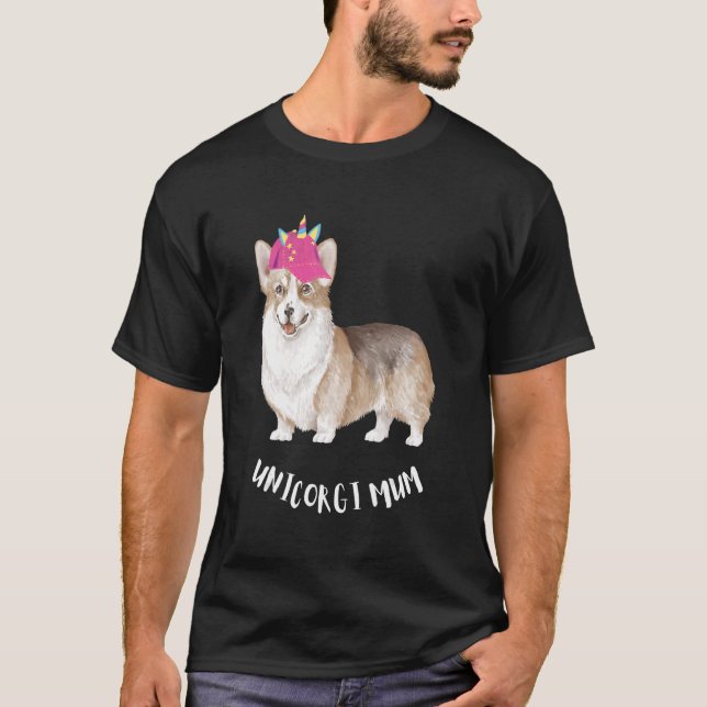 Camiseta Corgi Dog Corgicorn Mamá Unicorn Perro (Anverso)