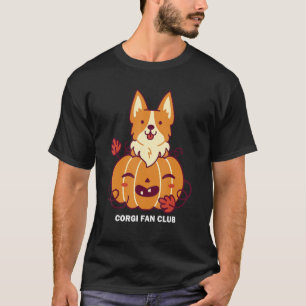 Camiseta Corgi Dog Cute Puppy Calabaza juguetona