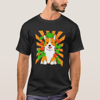 Camiseta Corgi Dog De Flor