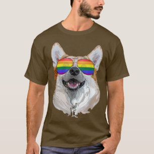 Camiseta Corgi Dog Gafas de sol arcoiris Pop Art Corgi Love