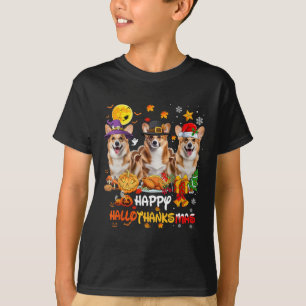 Camiseta Corgi Dog Happy Halloween Acción de Gracias Chris