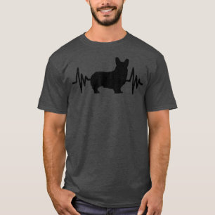 Camiseta Corgi Dog Heartbeat Black -336