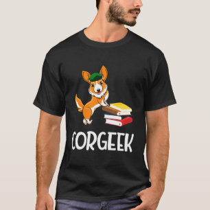 Camiseta Corgi Dog Leading Book