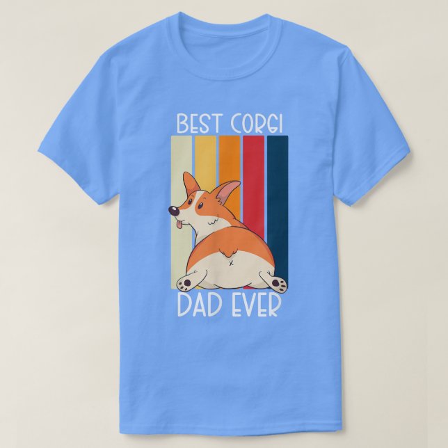 Camiseta Corgi Dog Lover Best Corgi Dad Ever  (Diseño del anverso)