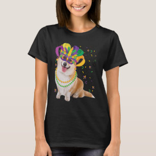 Camiseta Corgi Dog Lover Mardi Gras Carnival Funny Mask Bea