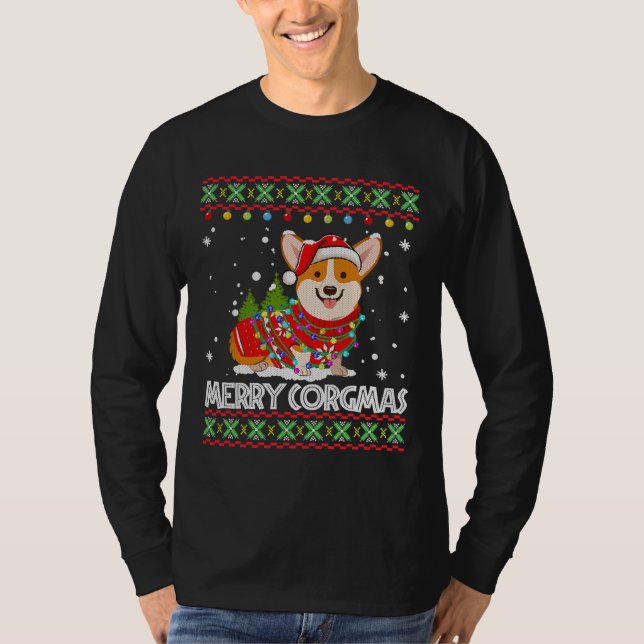Camiseta Corgi Dog Merry Corgmas Santa (Anverso)