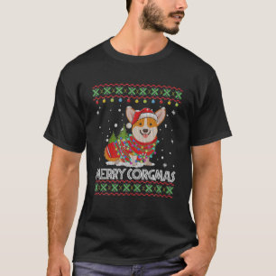Camiseta Corgi-Dog Merry Corgmas Santa Corgi-Ugly Navidades