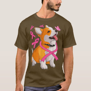 Camiseta Corgi Dog & Pink Ribbon Breast Cancer Awareness Gi
