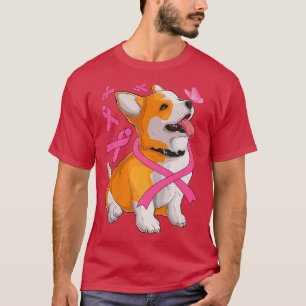 Camiseta Corgi Dog & Pink Ribbon Breast Cancer Awareness Gi