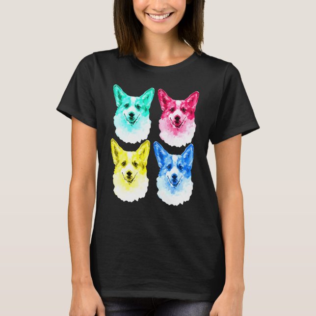 Camiseta Corgi Dog Pop Art Popart (Anverso)