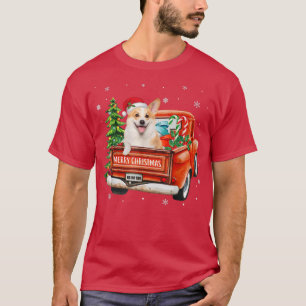 Camiseta Corgi Dog Ride Red Truck Navidades Perro Lover Xma