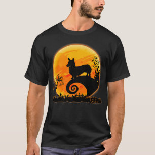 Camiseta Corgi Dog Scary Y Moon Funny Halloween Costume-4