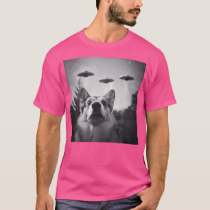 Camiseta Corgi Dog Ufo Alien Enfrenta Crazy Crazy