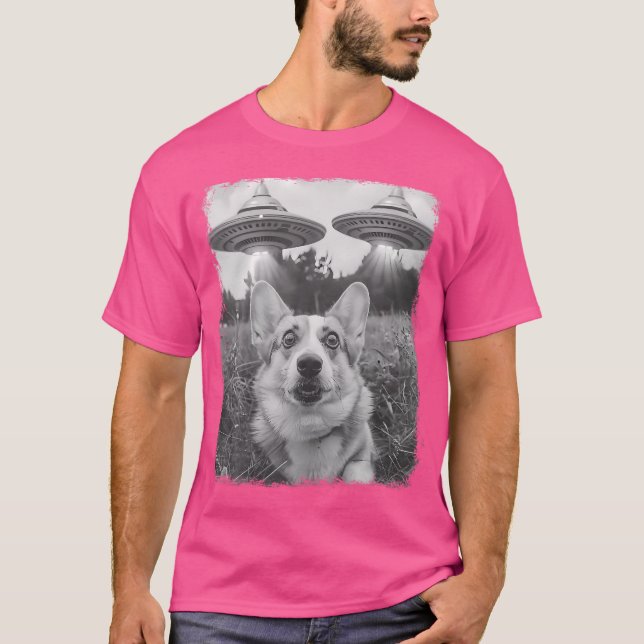Camiseta Corgi Dog Ufo Alien Selfie Extraterrestre Extrater (Anverso)