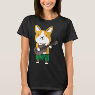 Camiseta Corgi Dog Ukulele Luau Cute Hawaii