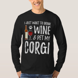Camiseta Corgi Dog Wine Dog Mom