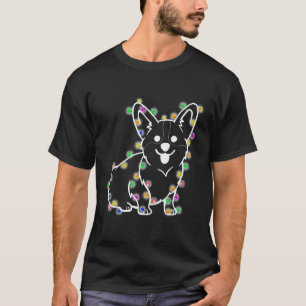 Camiseta Corgi Dog With Christmas Fairy Lights  251