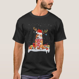 Camiseta Corgi Dog Xmas enciende reno Santa Corgi Navidad