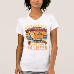 Camiseta Corgi Dogs Do Speak Vintage Quote